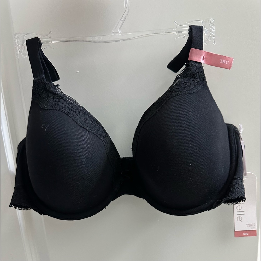 Ambrielle Black Lace Trim Bra